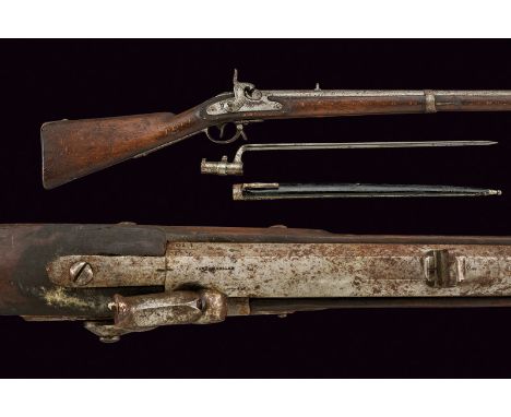 A 1854 model Lorenz Infantry percussion gun dating: third quarter of the 19th Century provenance: Austria Rifled, round, 13.9