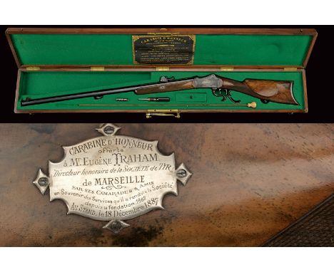 A presentation breech-loading Martini system target gun dating: 1875-1890 provenance: France Heavy, octagonal, rifled, 10 mm 