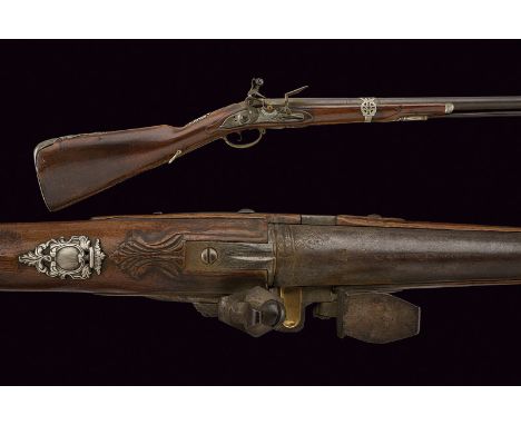 A silver mounted flintlock gun by Penterman dating: second quarter of the 18th Century provenance: Netherlands Round, smooth,