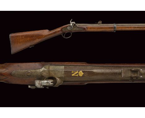 A percussion carbine by Gastinne Renette with Napoleon III monogram dating: third quarter of the 19th Century provenance: Fra
