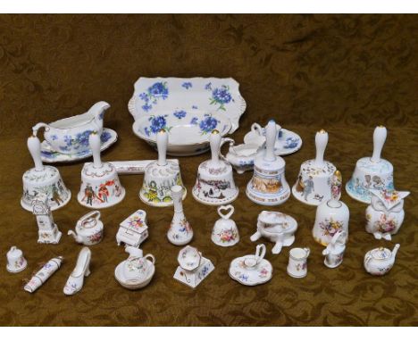 30 pieces Hammersley decorative china to include 7 Hammersley Annual Bells, novelty trinkets and decorative flatwares.