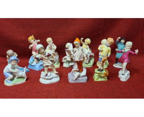 Full set of Royal Worcester months of the year figures by F.G. Doughty, all perfect other than February has a firing crack to