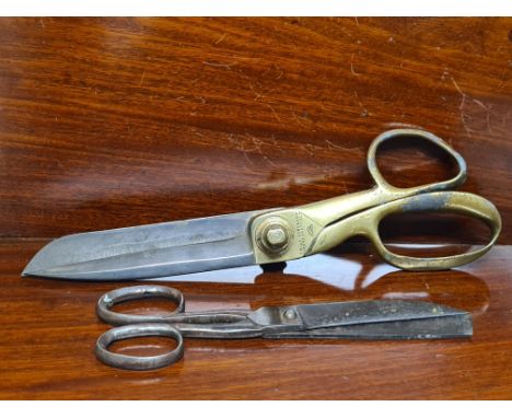 T. Wilkinson & Sons, Sheffield shears 30cm long and H.B. & Sons scissors 21.5cm long.