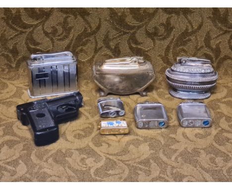 Vintage table lighters and others, Ronson Queen Anne, Colibri Monopol, table lighters, Ronson Viking x 2 pocket lighters, Raz