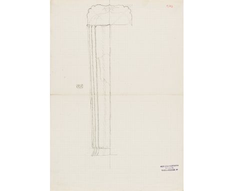 JOSEF HOFFMANN* (Pirnitz 1870 - 1956 Wien)VasenentwurfBleistift/Papier 42,3 x 29,5 cmmonogrammiert JHgestempelt Prof. Josef H