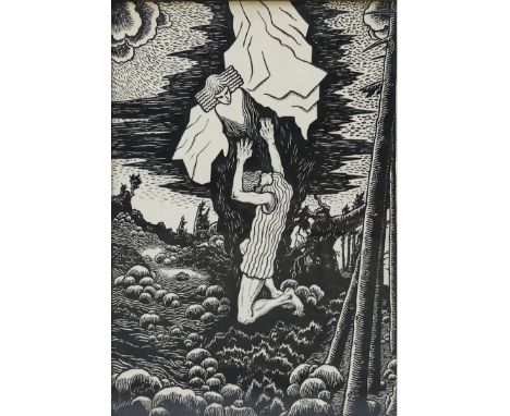 ERWIN STOLZ* (Gießhübl-Sauerbrunn 1896 - 1987 Wien)Begegnung mit einem EngelTusche/Papier 58,2 x 40,2 cmsigniert Er. StolzSCH