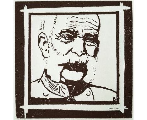 LEOPOLD BLAUENSTEINER (Wien 1880 - 1947 Wien)Kaiser Franz Joseph I.Holzschnitt/Papier 14,4 x 14,2 cmim Druck monogrammiert Bv