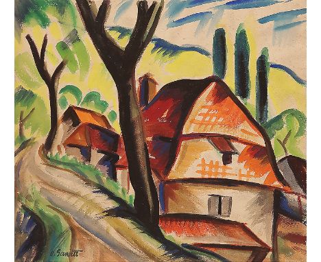 OSKAR GAWELL* (Hawlodno 1888 - 1955 Wien)HütteGouache/Papier 37,6 x 47 cmsigniert O. GawellSCHÄTZPREIS / ESTIMATE € 400 - 800