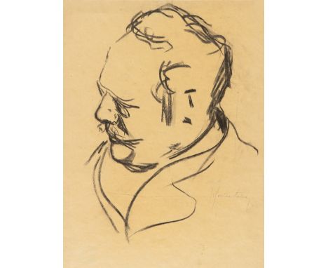 LEOPOLD BLAUENSTEINER (Wien 1880 - 1947 Wien)Herr mit KneiferKohle/Papier 41,8 x 31,7 cmsigniert Blauensteinerverso Nachlasss