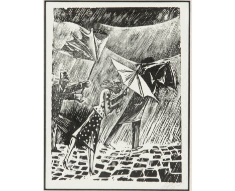 OTTO RUDOLF SCHATZ* (Wien 1900 - 1961 Wien)RegenwetterHolzschnitt/Papier 23 x 17,5 cmmonogrammiert ORSSCHÄTZPREIS / ESTIMATE 