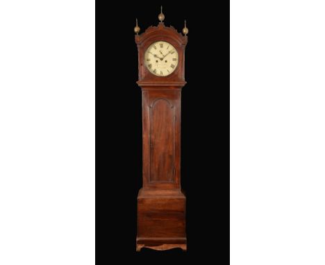 A George III mahogany longcase clock, 30cm square painted dial inscribed Christ** Yarmouth, Roman numerals, subsidiary second