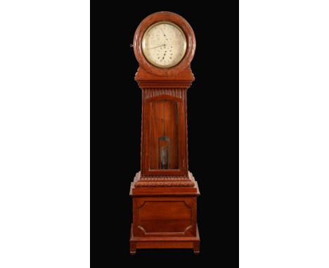 A rare 19th century mahogany regulator longcase clock, 28.5cm circular silvered dial inscribed J Sewill, 61 South Castle St L