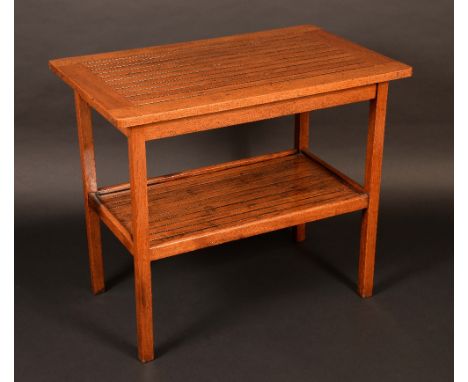 A 19th century shaped rectangular deck table, bobbin turned X shaped legs, the top with plaque ' This Table is made from a pi