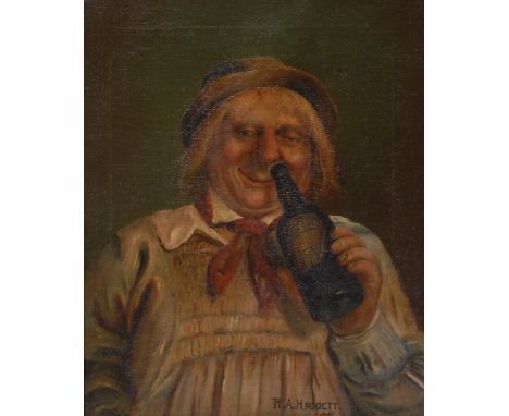 R. A. Haggett (early 20th century) The Cider Drinkersigned, dated 04, oil on canvas, 30.5cm x 25cm 