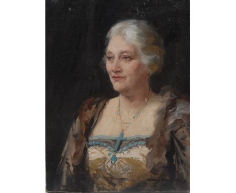 Allan Douglas Davidson (1873 - 1932)Portrait of the Wife of Geoffrey Howell Buxtonsigned, oil on canvas, 40cm x 30.5cm