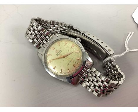 Cyma; Navystar Cymaflex Gent's Wristwatch, the signed dial with rose gold colours arrow markers and Arabic half hour numerals