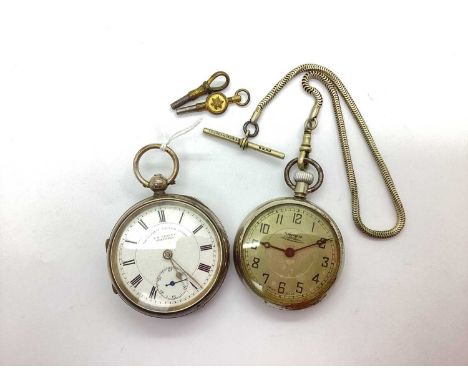 J.G Graves Sheffield; An Edwardian Hallmarked Silver Cased Openface Pocketwatch, Chester 1901, the signed white dial with bla