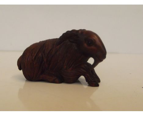 Netsuke in the form of a goat