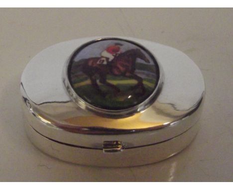 Silver and enamel pill box