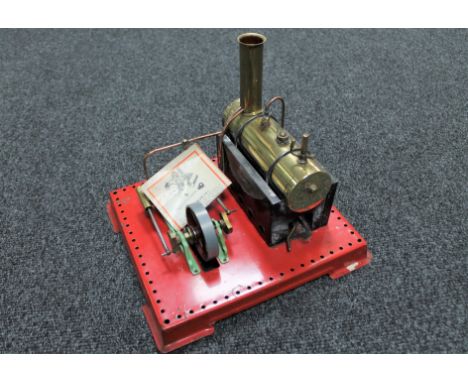 A Mamod stationary twin cylinder steam engine 