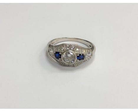 A Sterling silver Art Deco style ring