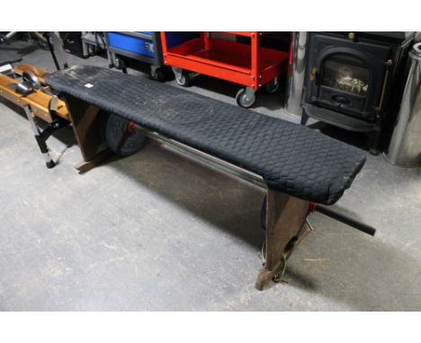 An antique pine kitchen bench 