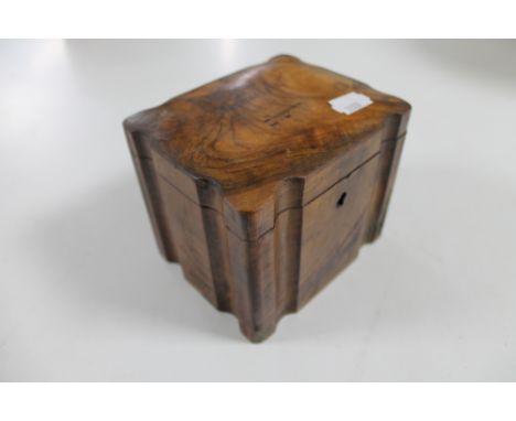 A Victorian olive wood Jerusalem tea caddy