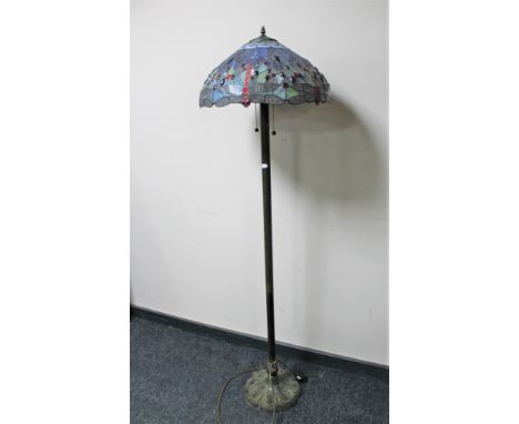A Tiffany style standard lamp with shade 