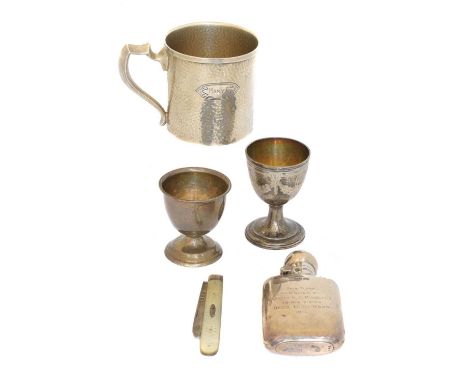 A selection of silver, A selection of silver, to include a Christening mug by Sterling Silver Manufacturing Company, a silver