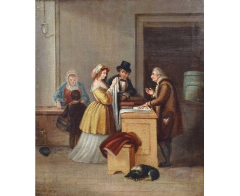 After William Mulready R.A. (British 1786-1863) "Choosing The Wedding Gown" Unsigned, oil on canvas.74.5cm x 64.5cm (29.25in 