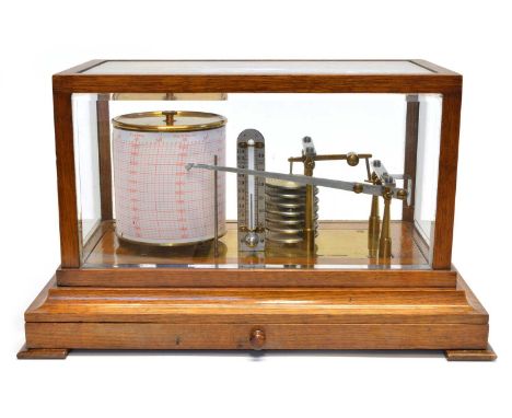 Large Victorian Desk Thermometer on Serpentine Base by Negretti