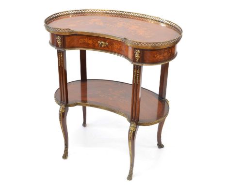 French Louis XV Style Kingwood Kidney Shaped Occasional Table 19th century French Louis XV style kingwood kidney shaped two t