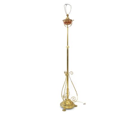 Victorian Aesthetic Movement Brass and Copper Floor Standing Lamp Victorian Aesthetic Movement brass and copper floor standin