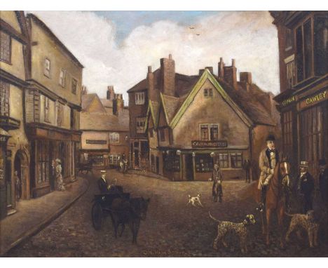 Herbert St. John Jones (British 1872-1939) "Old High Street, Nantwich, about 1889-1892" Signed, titled and extensively inscri