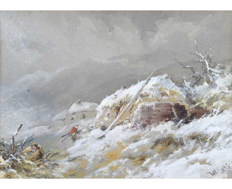 T.M. Richardson Junior (British 1813-1890) "Highland Homes" Initialled and dated 1887, titled on the mount, watercolour and p