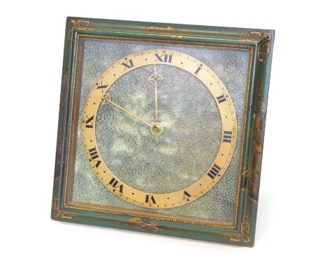 Late 19th Century Shagreen Strut Clock Late 19th century over mantle strut clock, eight day barrel movement, gilt brass chapt