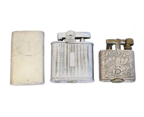 Three lighters, Three lighters, to include a George V silver lighter, Hamilton &amp; Co., Birmingham, 1926, an Omega stainles