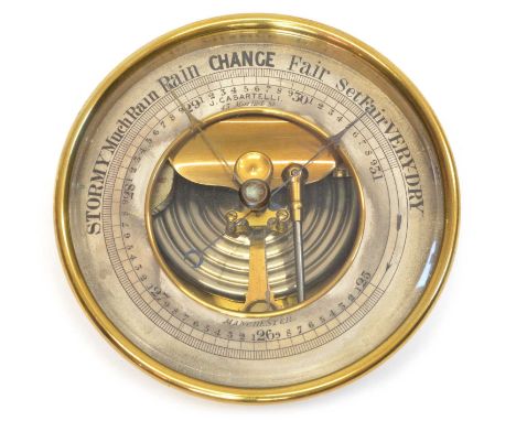 J. Casartelli aneroid holosteric barometer J. Casartelli, 43 Market Street, Manchester, aneroid holosteric barometer, silvere