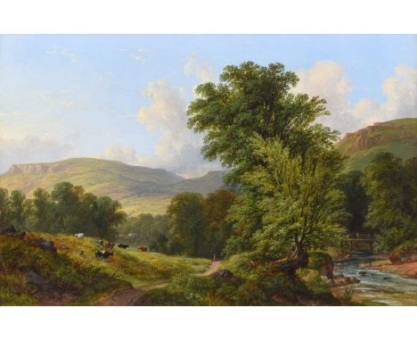 John Frederick Tennant (British 1796-1872) "Llangollen Headland" Unsigned, attributed on label verso, oil on canvas.44cm x 67