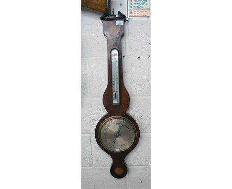 Victorian inlaid mahogany barometer
