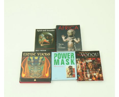 Four books about Tribal art and a book about the art of Ernst Fuchs. [5]