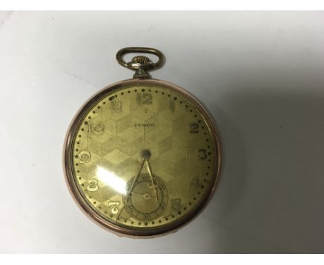 A gold plated vintage 'Tempo' 1920's pocket watch. Postage to the U.K. is £12.