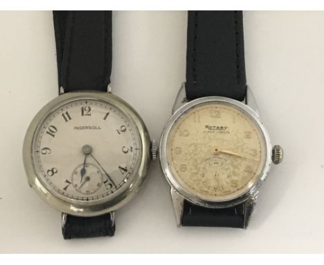 Two Vintage Gents watches an Ingersoll and a Rotary watch. (2) (UK Shipping Â£15)