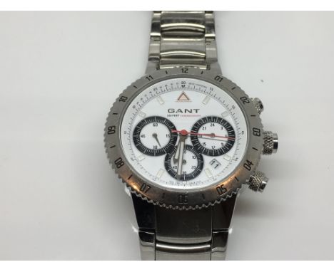 A gents Gant Chronograph watch with stainless steel case and bracelet in working order.(£12 UK shipping)