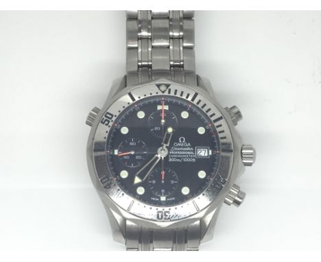 A Gents Omega Seamaster Professional Chronometer 300m/1000ft full working order stainless steel case, black dial, with orange