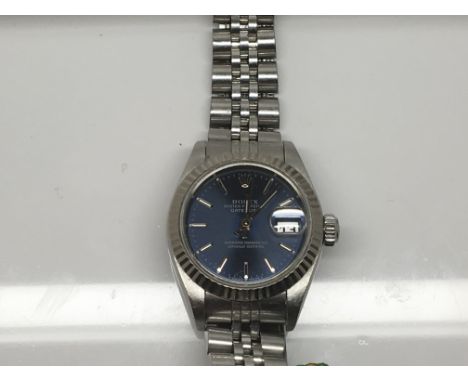 A ladyS Rolex Datejust Superlative Chronometer, steel cased with an 18ct white Gold outer bezel, fullworking order, fully fun