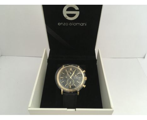 A gents Enzo Giomani Chronograph watch on a stainless steel case, as new in box and full working order. Postage to the U.K. i