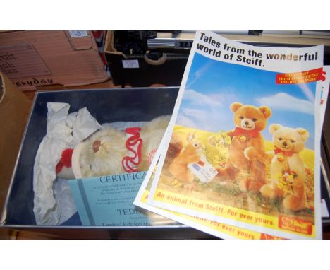 A modern Steiff teddy clown collector's bear with certificate