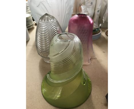 Four glass lamp shades 