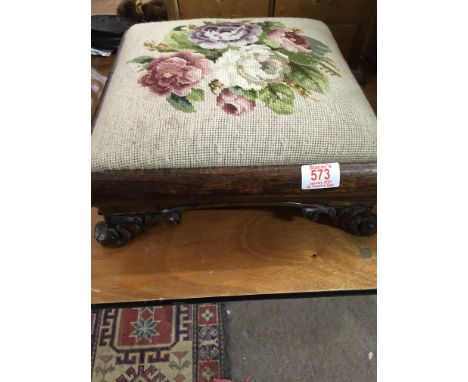 A Victorian rosewood foot stool 